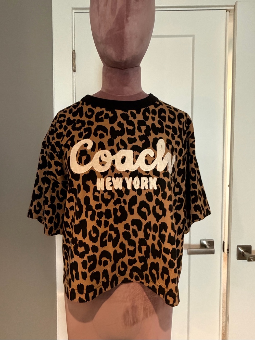 Coach Leopard Logo Tee - Black & Tan